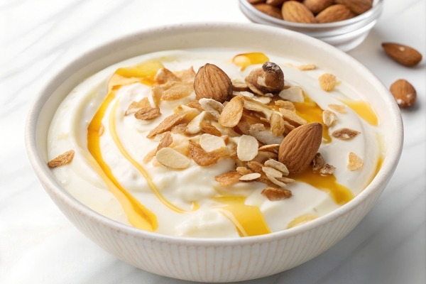 طرز تهیه ماست با کشمش با بادام